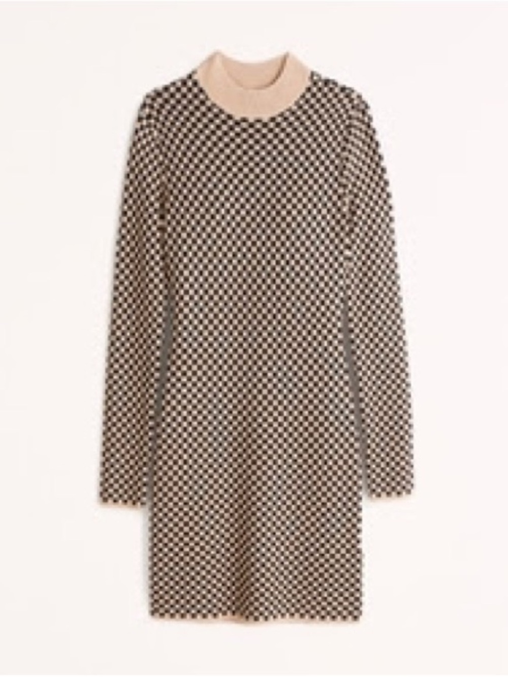 NWT Abercrombie Beige and Black Checkered  Knit Dress